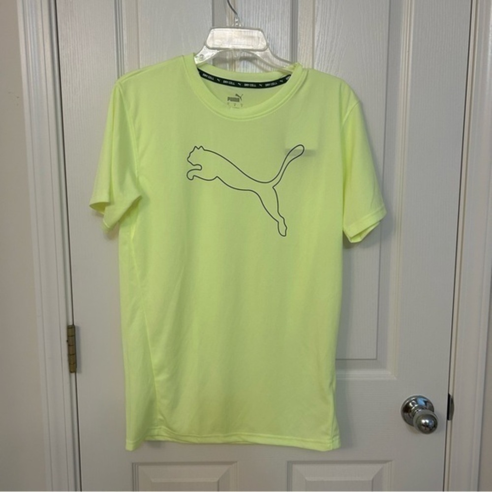 Puma Men’s Performance Cat DryCell Training Tee in Fizzy Light Yellow Size S